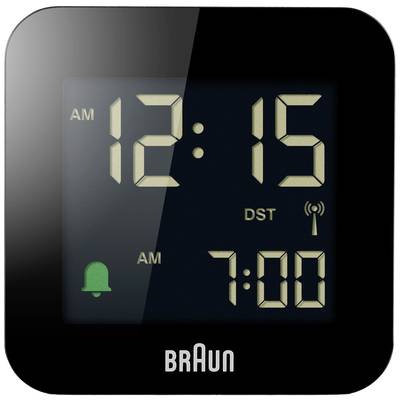 Braun BC08B-DCF Radio Alarm clock Black Negative display