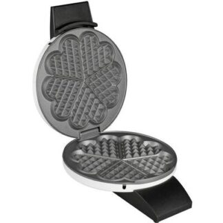 Cloer 1621 Heart-shaped waffle maker with manual temperature settings White, Black
