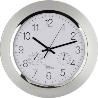 EUROTIME 56004 Radio Wall clock 34 cm x 5 cm Silver