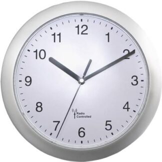 EUROTIME 56787 Radio Wall clock 25 cm x 3.8 cm Silver
