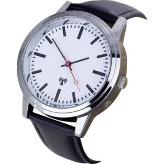 EUROTIME Radio Wristwatch 62528 (Ø x H) 40 mm x 11 mm Stainless steel Enclosure material=Metal Material (watch strap)=Leather