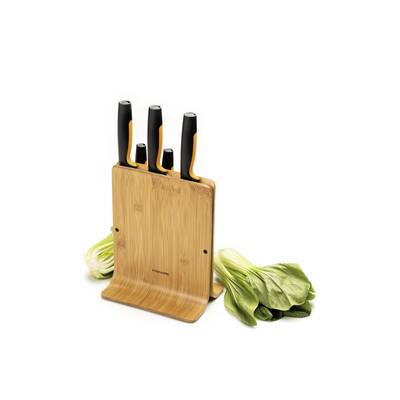 Fiskars 1057552 Functional form knife block with 5 knives, bamboo
