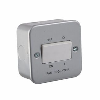 KnightsBridge 10A 1G Triple Pole 230V Metal Clad Fan Isolator Switch