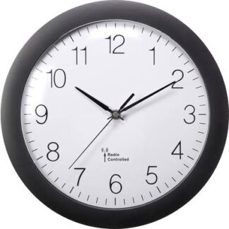 MXP3601B Radio Wall clock 300 mm x 56 mm Black