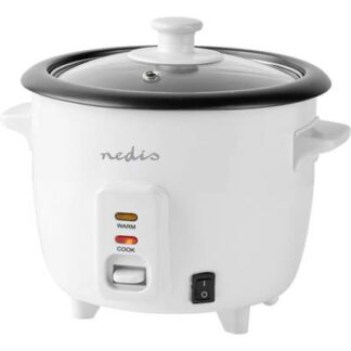 Nedis KARC06WT Rice cooker White Non-stick coating, Indicator light