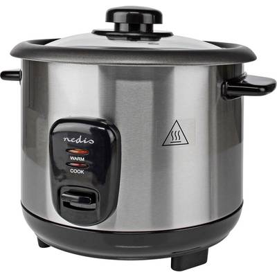 Nedis KARC110AL Rice cooker Silver, Black Indicator light, Non-stick coating