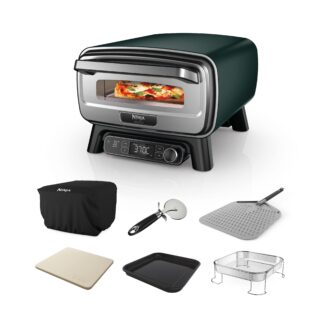 Ninja Artisan Electric Outdoor Pizza Oven & Air Fryer - British Racing Green MO201UKDB
