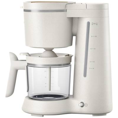 Philips Home Eco Conscious Edition 5000er Serie HD5120/00 Coffee maker White silk, Matt Cup volume=10 Plate warmer, Glass jug