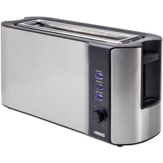 Princess neu Long slot toaster with built-in home baking attachment Stainless steel, Black