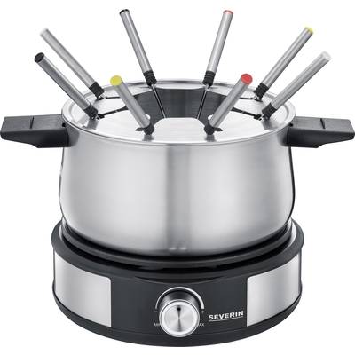 Severin 2471 Fondue 1500 W stepless thermostat Stainless steel, Black