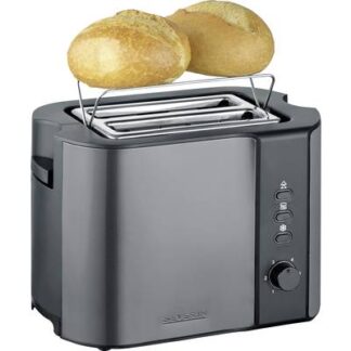 Severin 9573 Toaster Indicator light, with built-in home baking attachment Anthracite, Black, Stainless steel