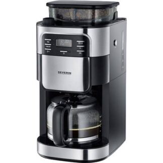 Severin KA 4810 Coffee maker Stainless steel (brushed), Black Cup volume=10 incl. grinder, Timer