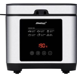 Steba DF 150 Deep fryer 2.5 l 1200 W Timer function, stepless thermostat, with display Stainless steel, Black