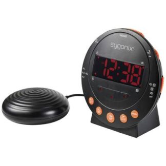 Sygonix SY-5266562 Electronic Alarm clock Black Fluorescent Numbers 2 time settings
