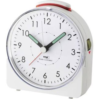 TFA Dostmann 60.1513.02 Radio Alarm clock White Fluorescent Hands