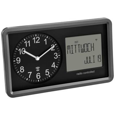 TFA Dostmann 60.3552.01 Radio Radio clock 254 mm x 44 mm x 152 mm Black
