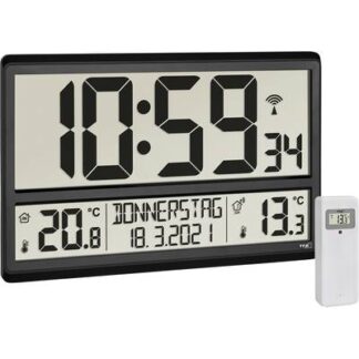 TFA Dostmann 60.4521.01 Radio Wall clock 360 mm x 28 mm x 235 mm Black Large display