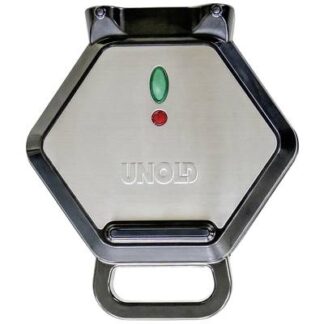 Unold Bobby Waffle maker Cool touch housing, Non-stick coating, Automatic temperature adjustment Black, Stainless steel (brushed)