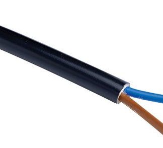 Zexum 0.75mm 2 Core Black Cable Flexible 3182Y - 1 Meter