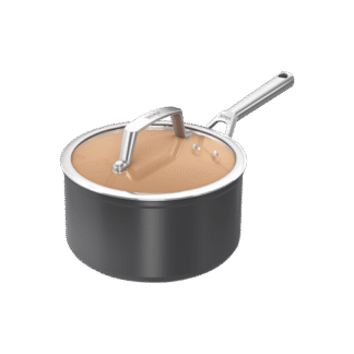 Ninja Extended Life Ceramic 18cm Saucepan in Terracotta/Grey | CW90218UK | by SharkNinja