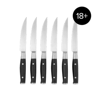 Ninja Foodi StaySharp Steak Knives - 6-Piece Set [] in Silver/Black | K32106UK | by SharkNinja