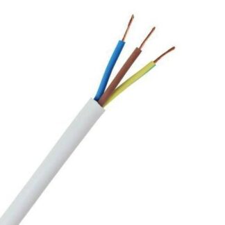 Zexum 0.75mm 3 Core Heat Flex Cable White Round 3183TQ - 1 Meter