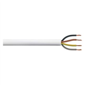 Zexum 0.75mm 4 Core LSZH Flex Cable White Round 3184B - 1 Meter