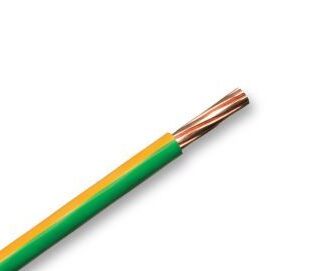 Zexum Earth Green Yellow 25mm 7 Strand 80A Single Core 6491X (H07V-R) Round Power PVC Insulated Conduit Wire - 1 Meter